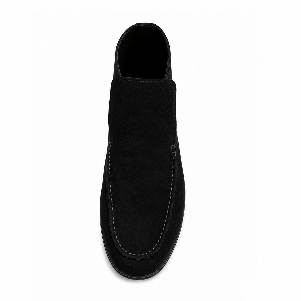 Boy's Black Suede Slip-On Loafers – Modern Casual Dress Shoes