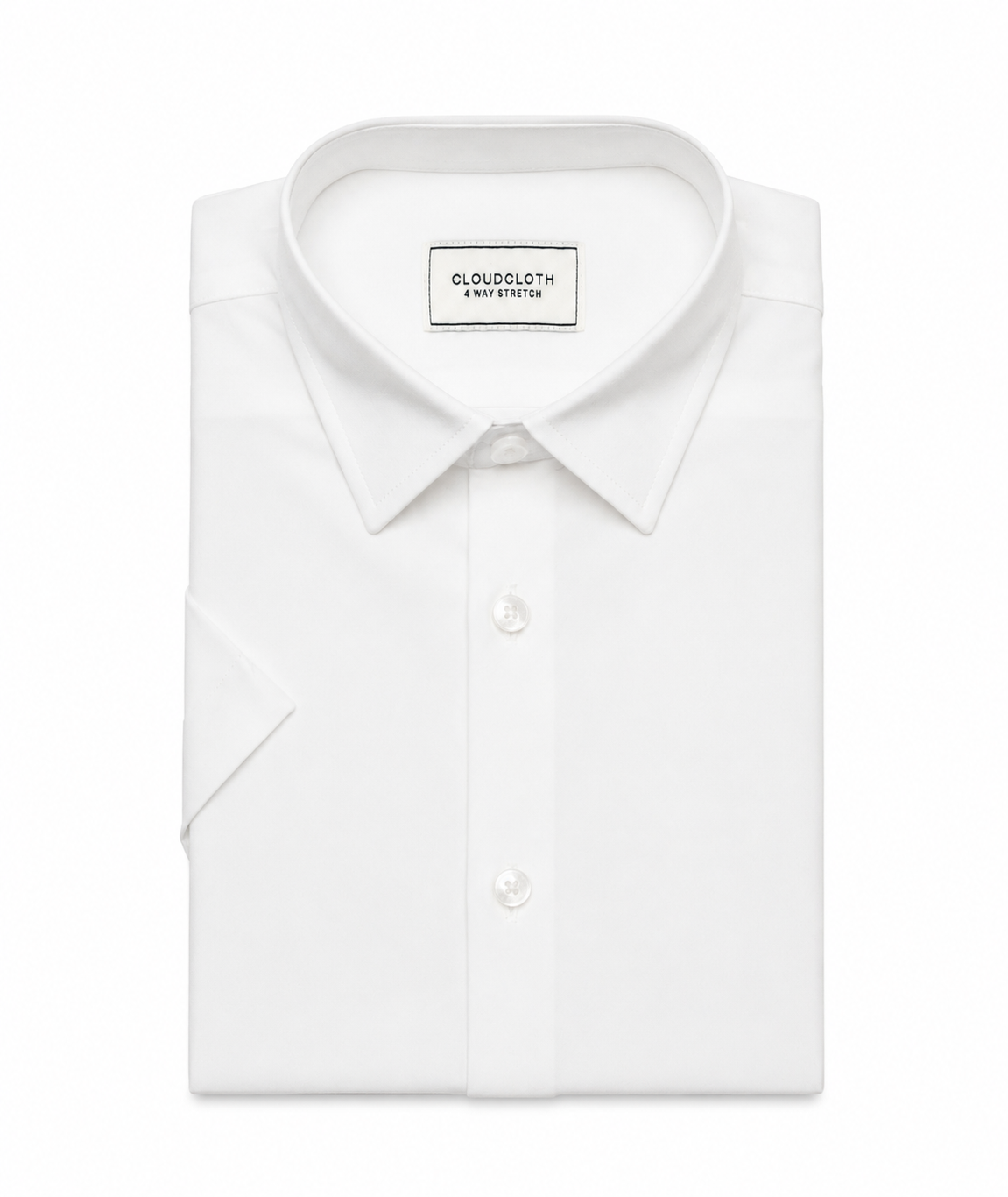 Men's 4-Way Stretch Short Sleeve Dress Shirt –White