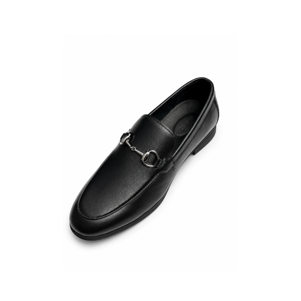Boy's Classic Slip-On Dress Black Leather Shoes