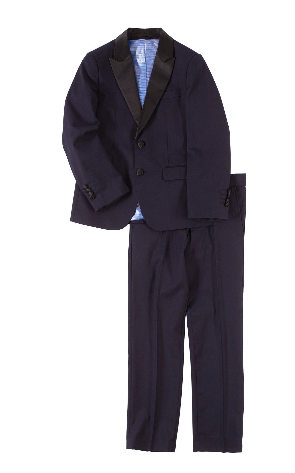 Boy's Tuxedo with Satin Lapel 3PC Set in Navy
