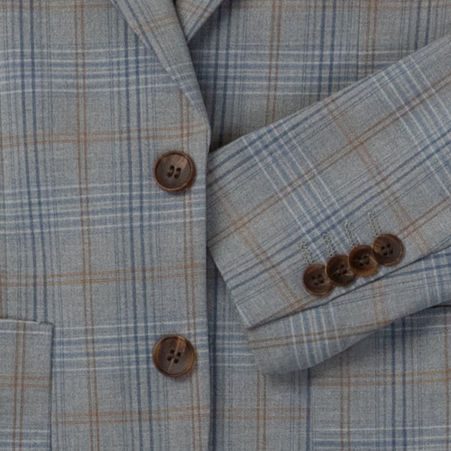 Boys Light Grey Plaid Suit Set with Matching Trousers