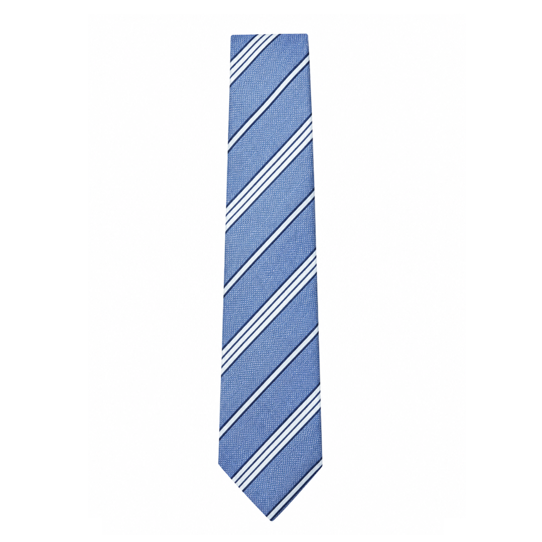Boys Light Blue Striped Tie