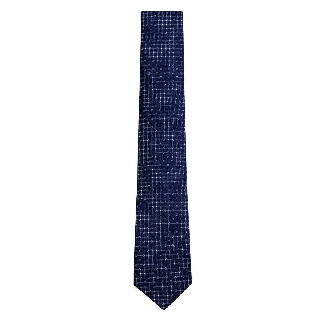 Boys Navy Geometric Pattern Tie