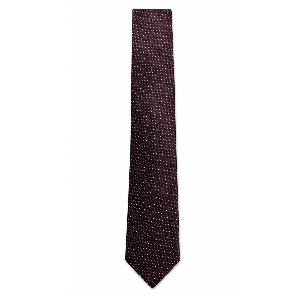 Men’s Wine Color Geometric Pattern Silk Tie