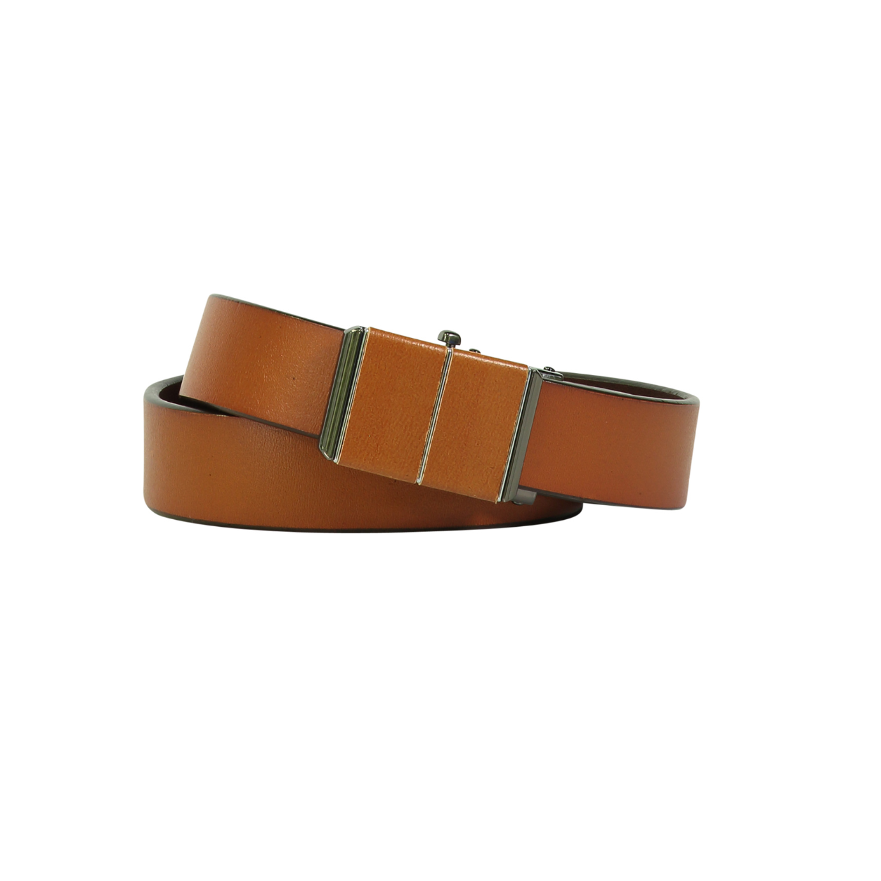Boys Tan Plaque Buckle Dress Belt
