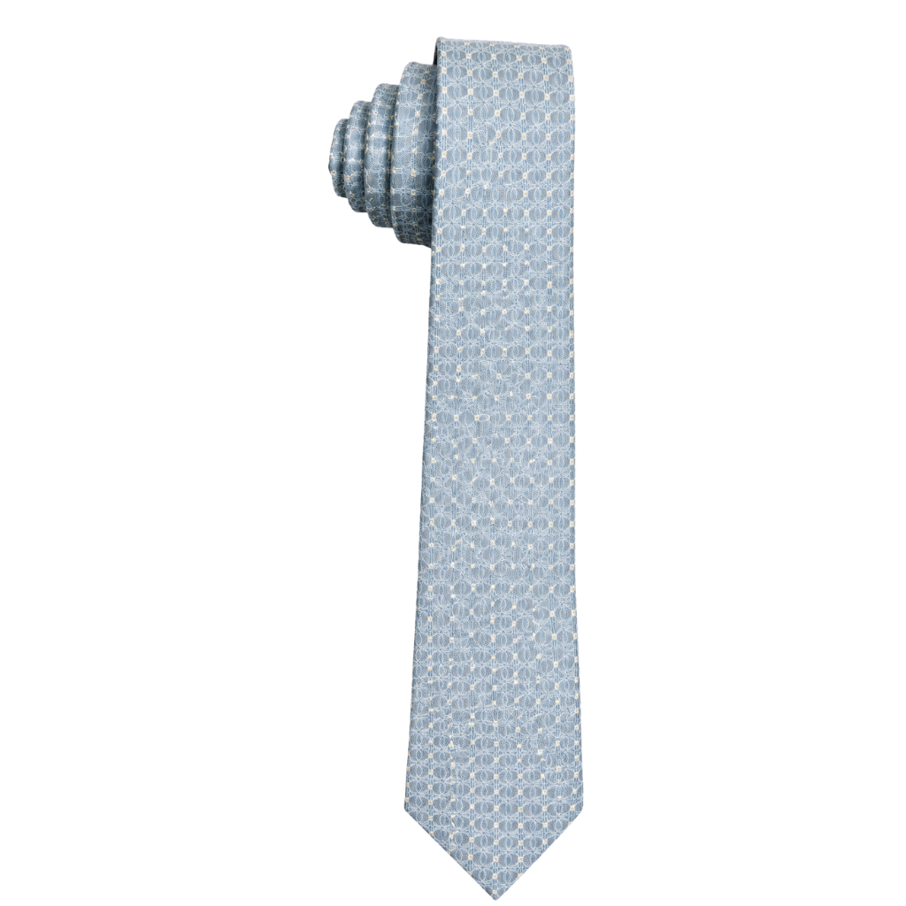 Men’s Light Blue Geometric Pattern Neck Tie
