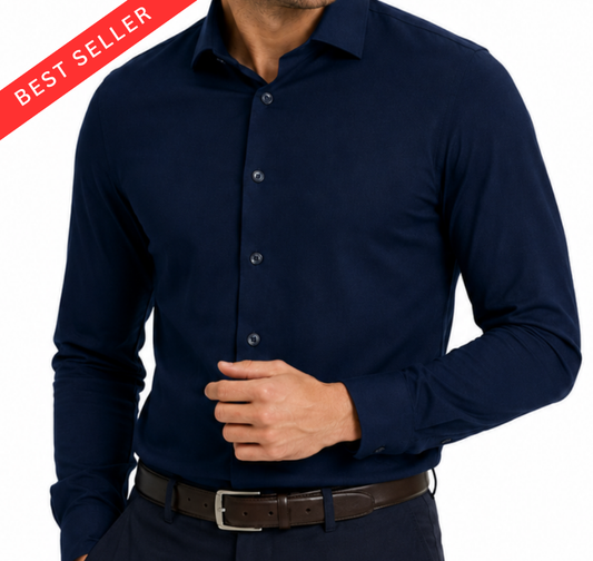 Men’s Premium Soft-Touch Navy Dress Shirt
