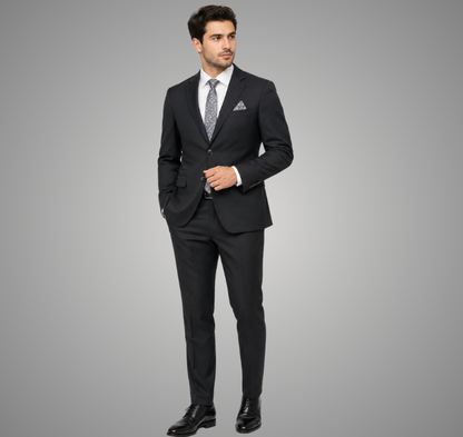 Men's Classic Black 2-Piece Tailored Suit