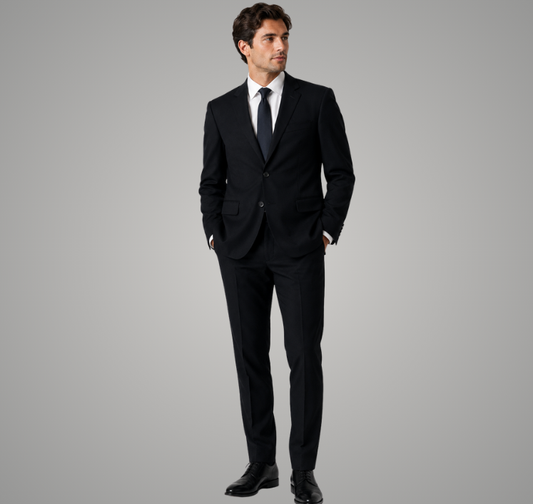 Men's Classic Black Two-Piece Business Suit