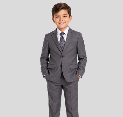 Boys 5-Piece Charcoal Gray Formal Suit Set