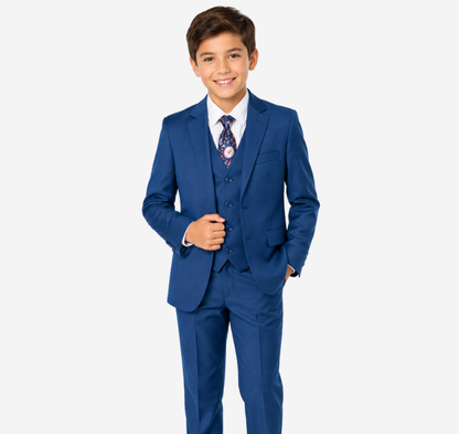 Boys 5-Piece Cobalt Blue Formal Suit Set