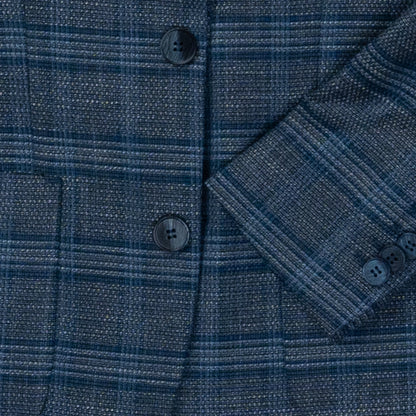 Boy's Classic Navy Plaid Tailored Blazer
