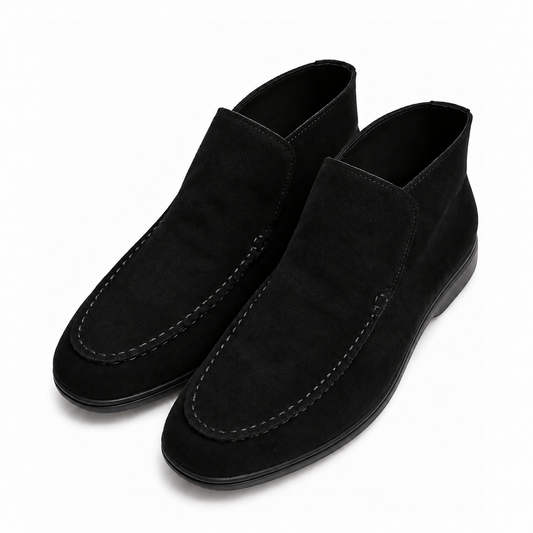Men's black Suede Slip-On Loafers – Modern Casual Dress Shoes