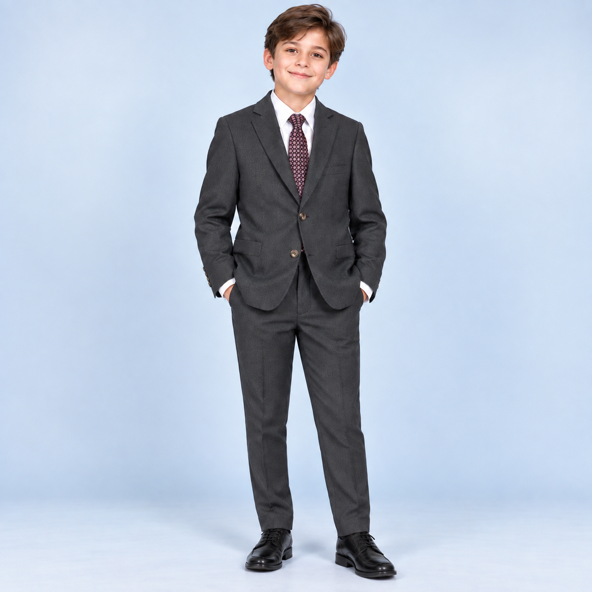Boy's  Charcoal Gray 2-Piece Suit – Classic Tailored Blazer & Dress Pants