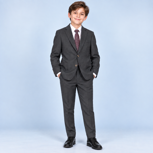Boy's  Charcoal Gray 2-Piece Suit – Classic Tailored Blazer & Dress Pants