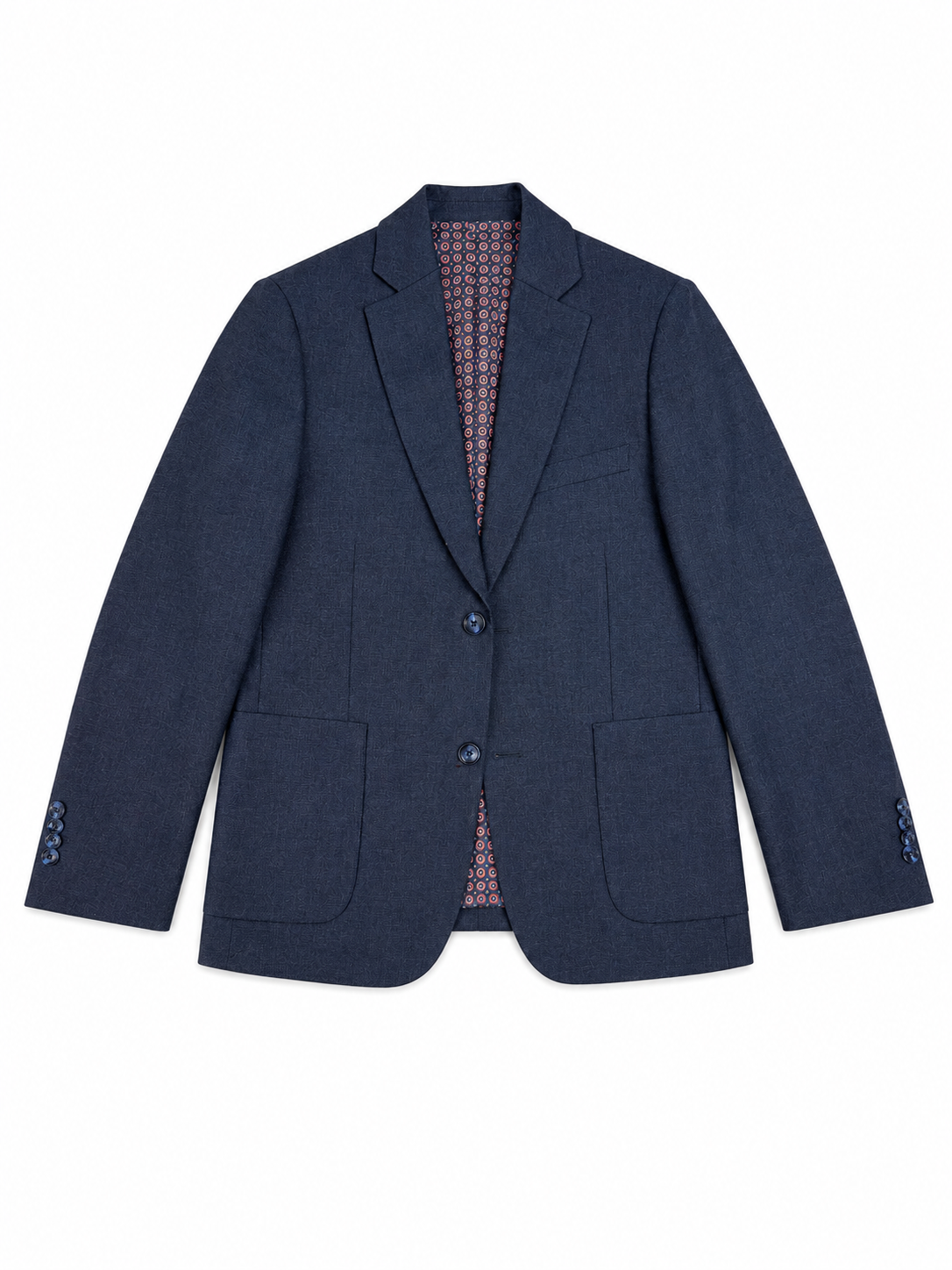 Boy's Textured Navy Two-Piece Suit – Classic Tailored Fit