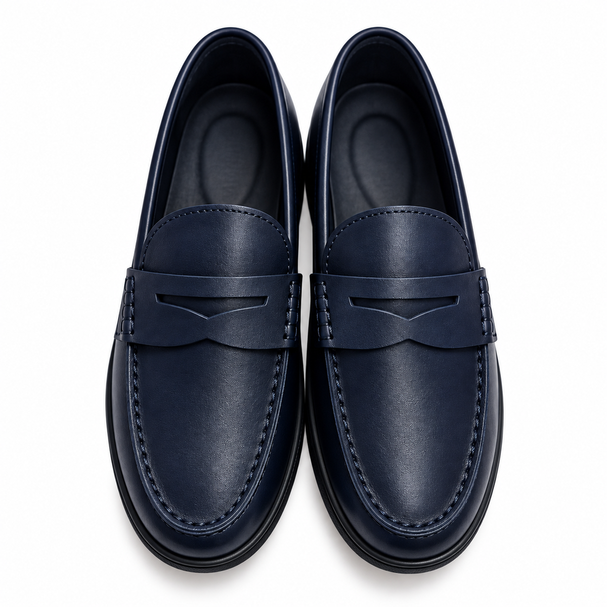 Boys Classic Navy Penny Loafers Slip-On Dress Shoes