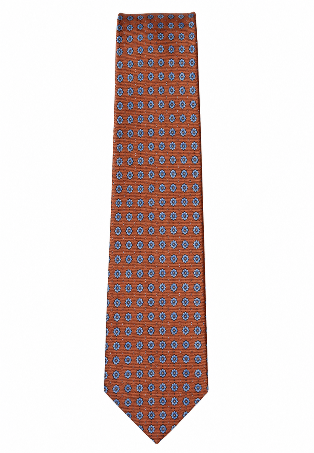 Boys Rust Orange Geometric Pattern Tie
