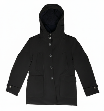 Boys’ Black Hooded Fall Coat – Warm Everyday Jacket