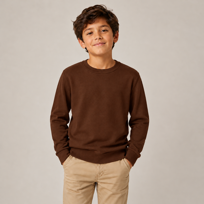 Boys Classic Pullover Crewneck Sweater in Multicolor