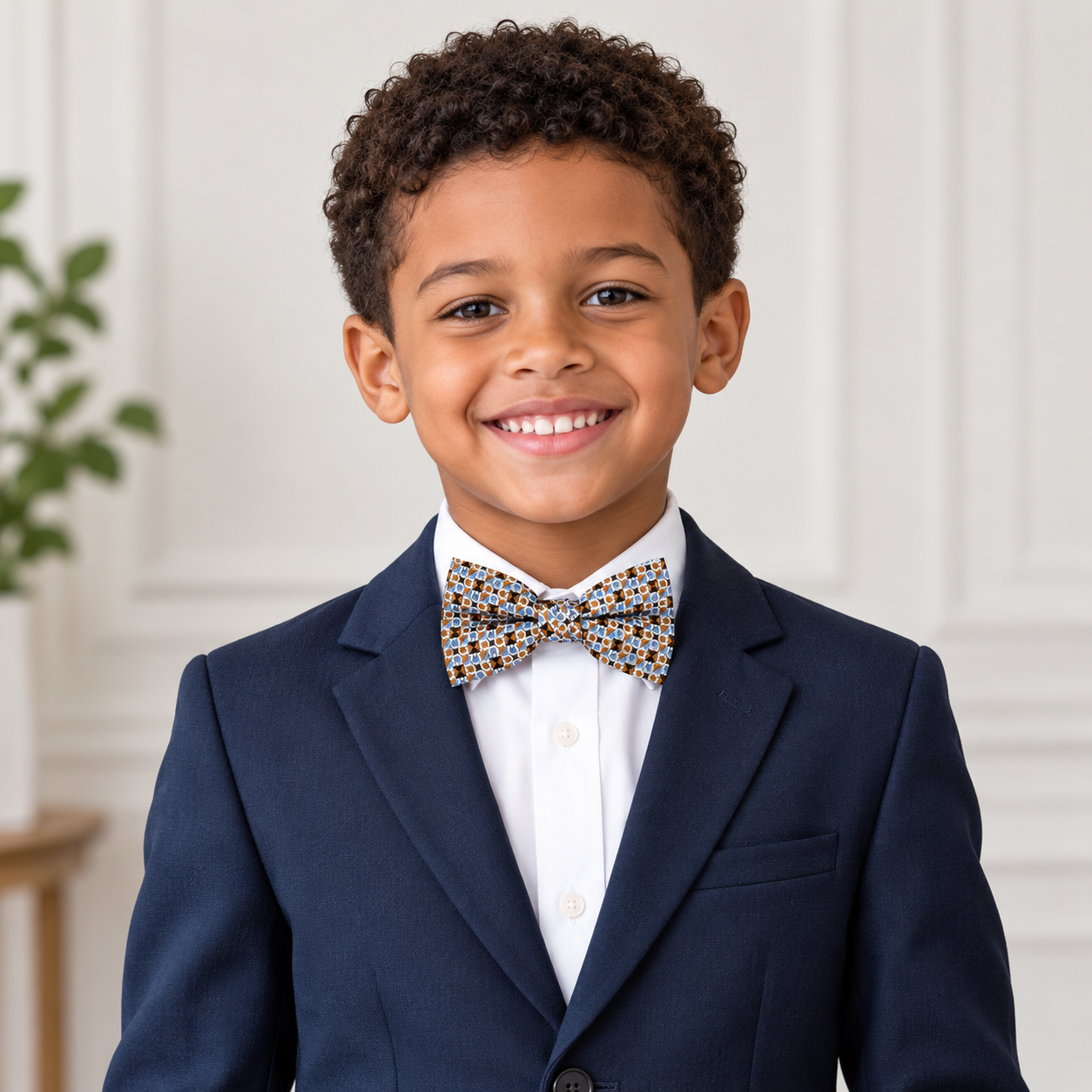 Multicolor Geometric Pattern Pre-Tied Bow Tie