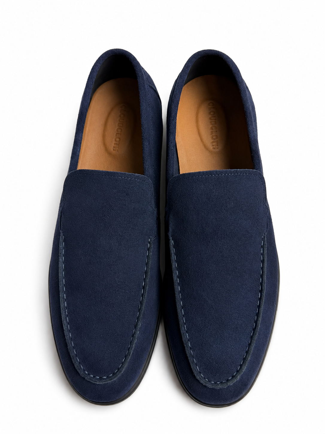 Men’s Navy Blue Suede Leather Slip-On Casual Dress Shoes