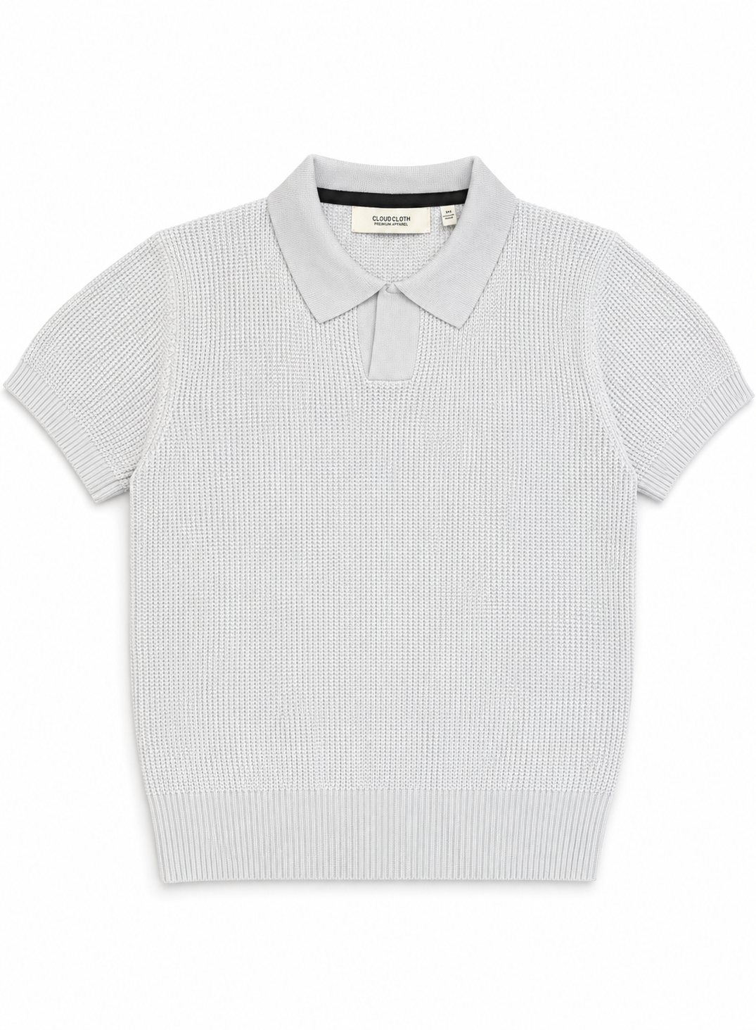 Boys' Waffle Knit Polo Sweater Shirt – White