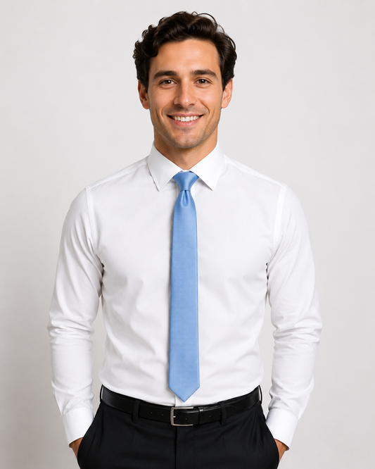 Men's Silk Textured  Light blue ColorTie