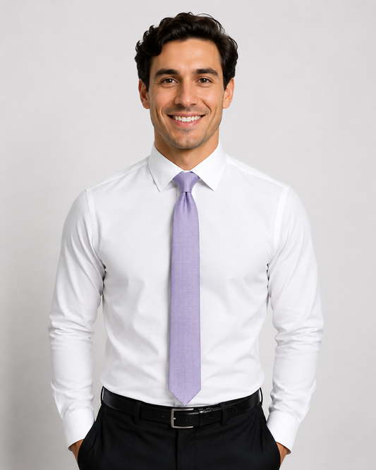 Men's Silk Textured  Lavender ColorTie