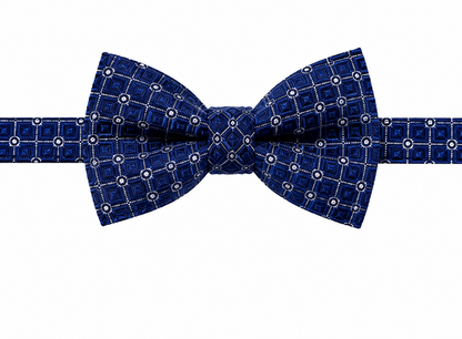 Boy's Silk Textured Bowtie with Navy Color Pattern