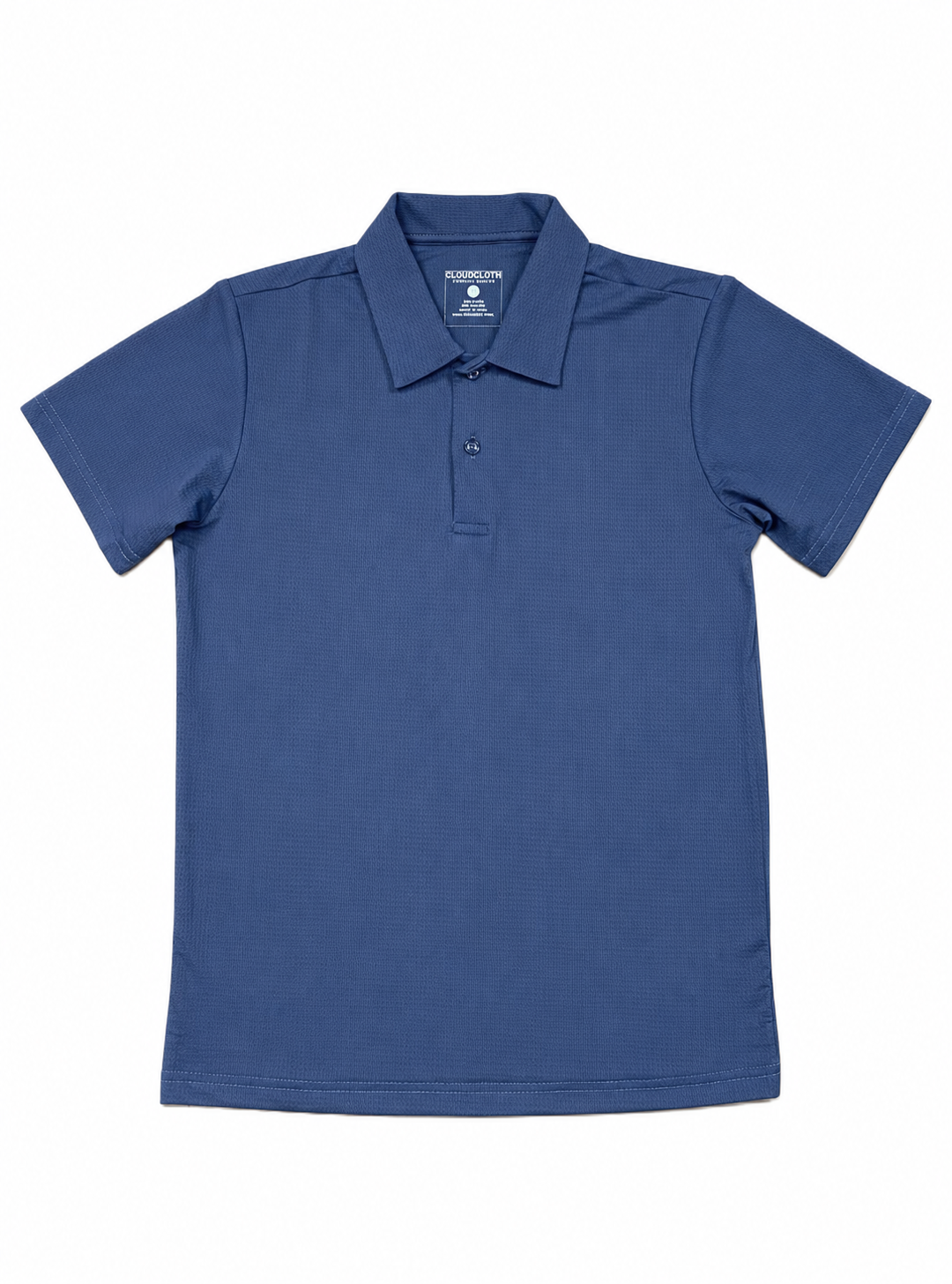 Boys' Performance Textured Polo Shirt – Slate Blue