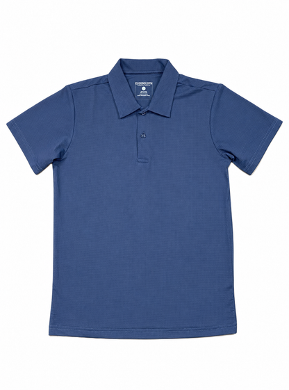 Men's Performance Textured Polo Shirt – Slate Blue