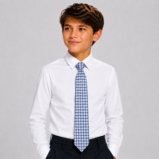 Boys Blue Paisley Pattern Tie