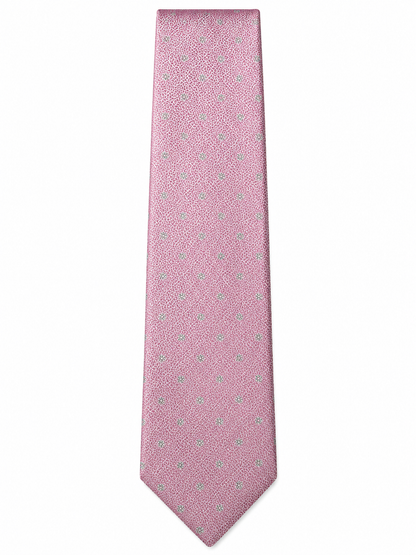 Men’s Pink Color Geometric Pattern Silk Tie