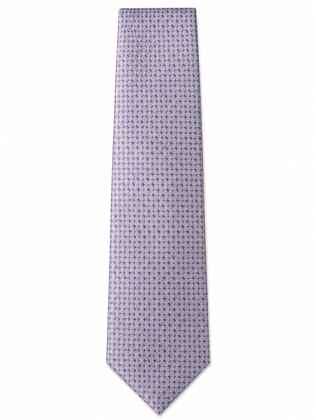 Men’s Lavender Color Geometric Pattern Silk Tie