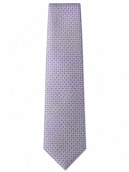 Men’s Lavender Color Geometric Pattern Silk Tie
