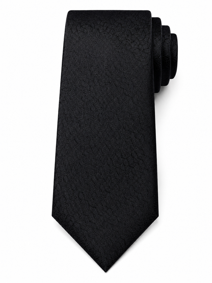 Men’s Black Geometric Pattern Silk Tie