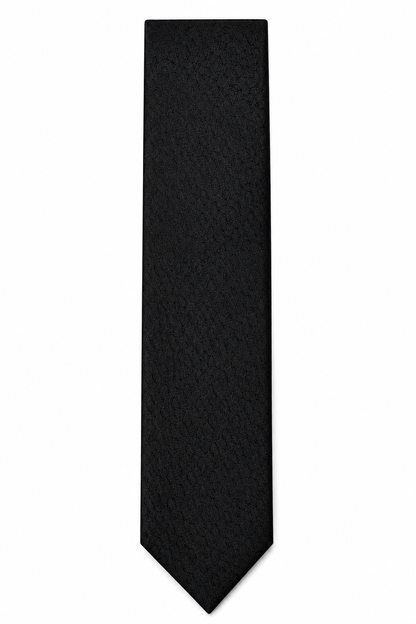 Men’s Black Geometric Pattern Silk Tie