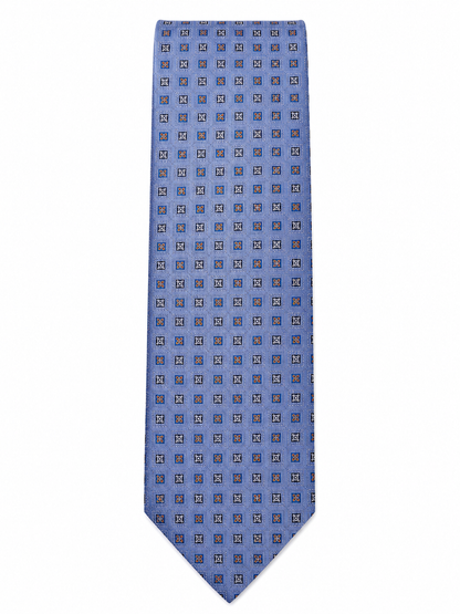 Men’s Blue Geometric Pattern Silk Tie