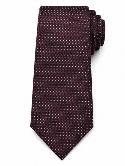 Men’s Wine Color Geometric Pattern Silk Tie