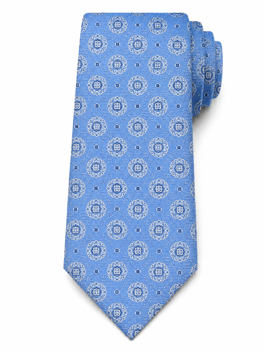 Men’s Sky Blue Color Geometric Pattern Silk Tie