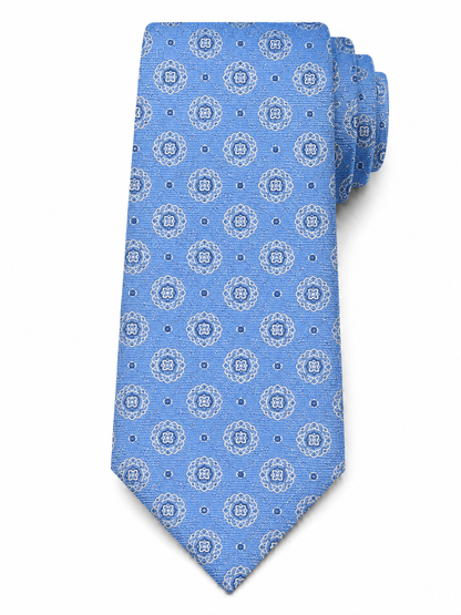 Men’s Sky Blue Color Geometric Pattern Silk Tie