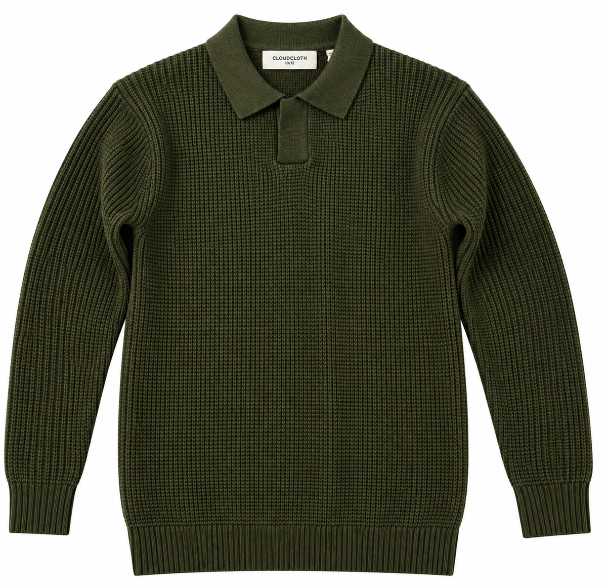 Boys Long Sleeve Knit Waffle Sweater-Green