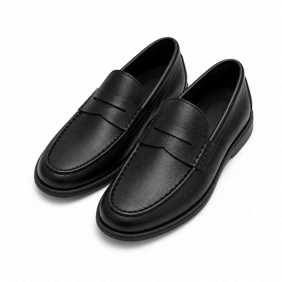 Boys Classic Black Penny Loafers Slip-On Dress Shoes