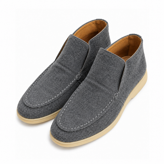 Boy's Gray Suede Chelsea Boots – Classic Slip-On Casual Dress Boots