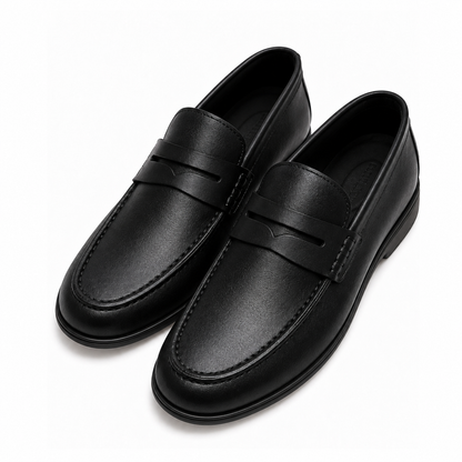 Boy's Classic Black Penny Loafers – Slip-On Dress Shoes
