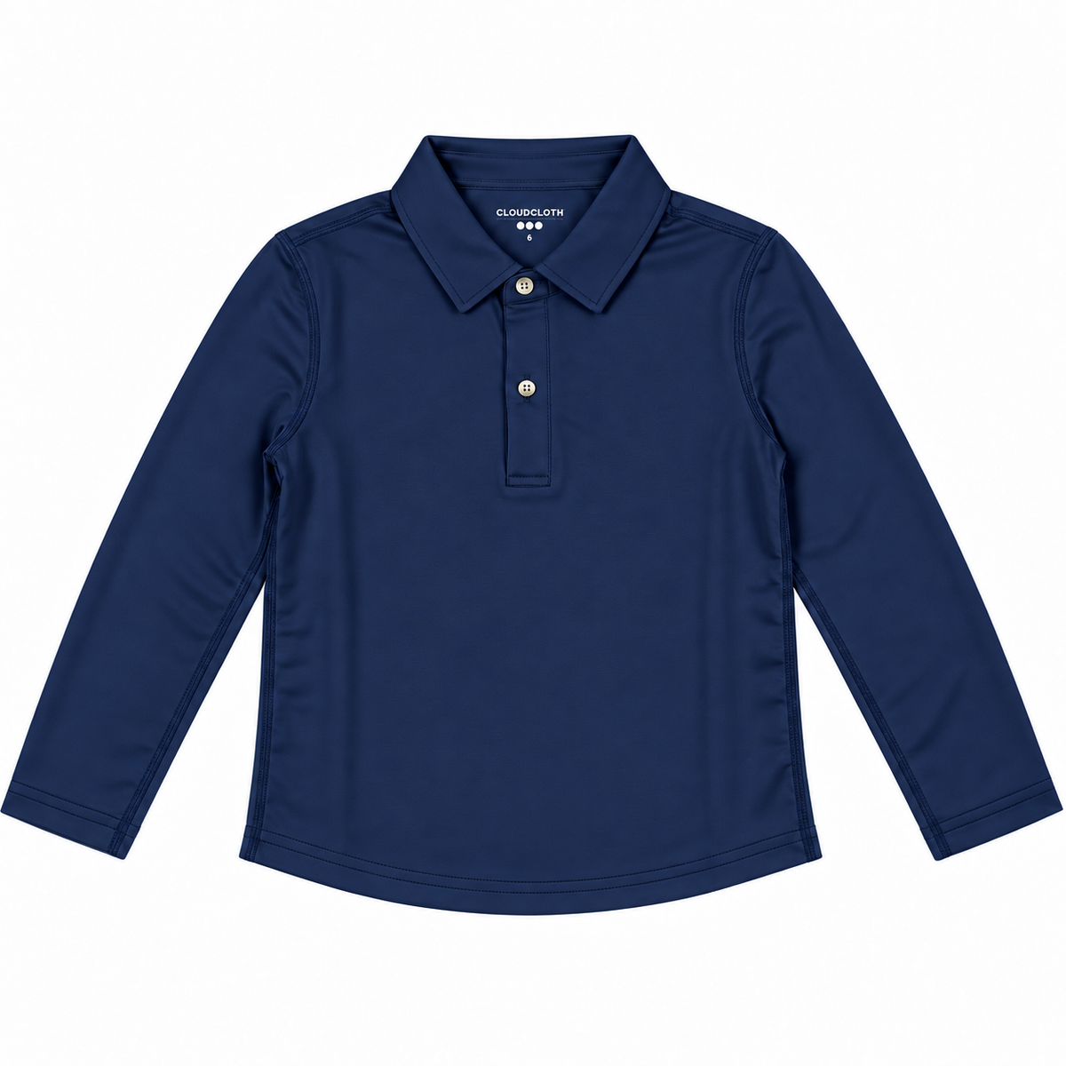 Boys’ Basic Long Sleeve Polo Shirt – Navy