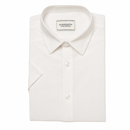 Boy's Premium Cotton Short Sleeve Dress Shirt - Off White