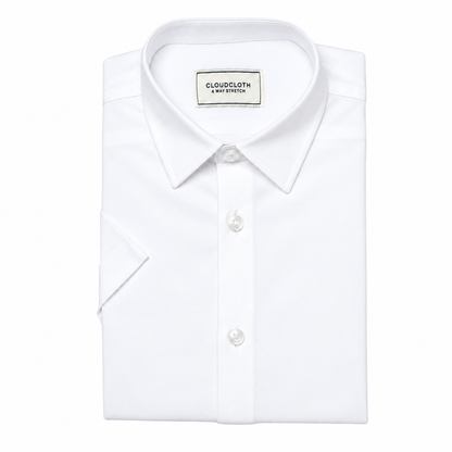 Boy's Premium Cotton Short Sleeve Dress Shirt - White