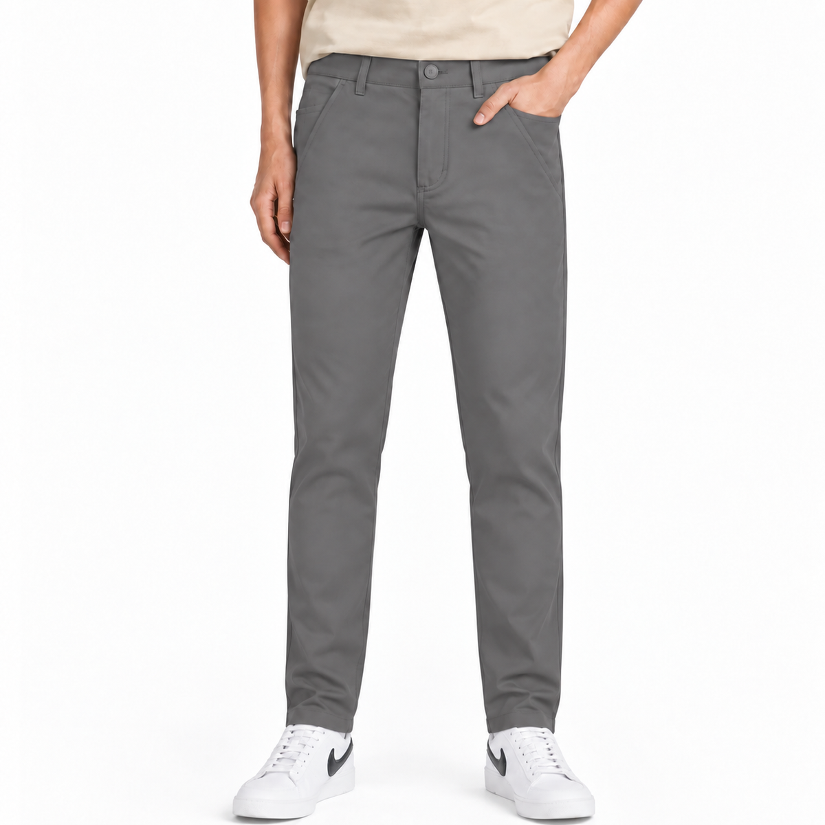 Boys’ Classic 4-Way Stretch Every-Day Pants – Medium Gray